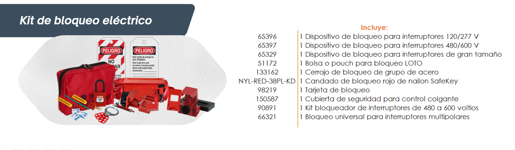 KIT-BDY-ELECTRICO-GT |  Kit de bloqueo eléctrico Brady